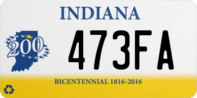 IN license plate 473FA