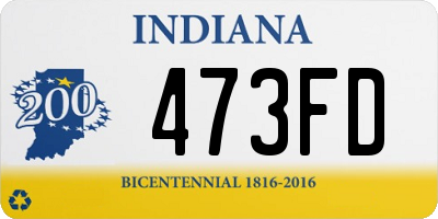IN license plate 473FD