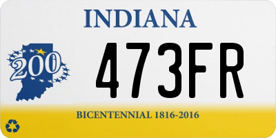 IN license plate 473FR