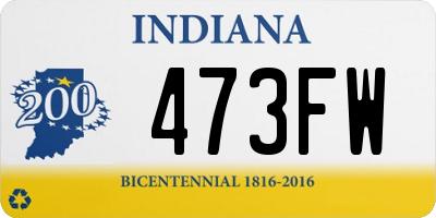 IN license plate 473FW