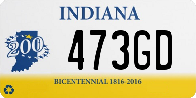 IN license plate 473GD