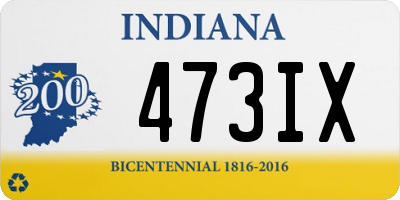 IN license plate 473IX