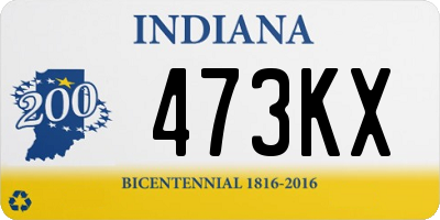 IN license plate 473KX