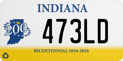 IN license plate 473LD