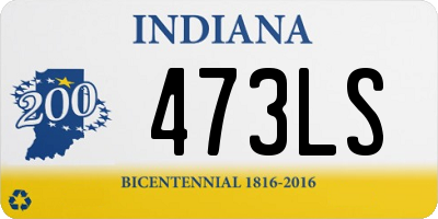 IN license plate 473LS