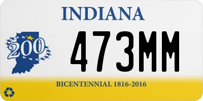 IN license plate 473MM