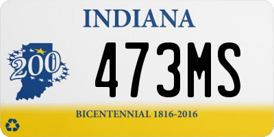 IN license plate 473MS