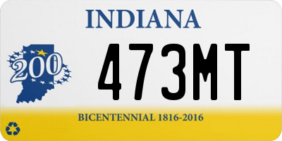 IN license plate 473MT