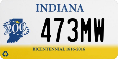 IN license plate 473MW