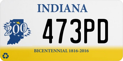 IN license plate 473PD