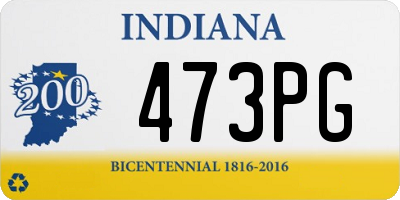 IN license plate 473PG