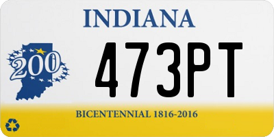 IN license plate 473PT