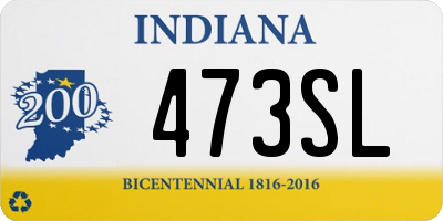 IN license plate 473SL