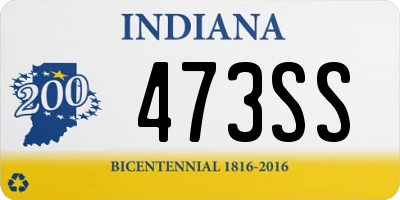 IN license plate 473SS