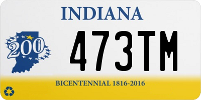 IN license plate 473TM