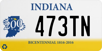 IN license plate 473TN