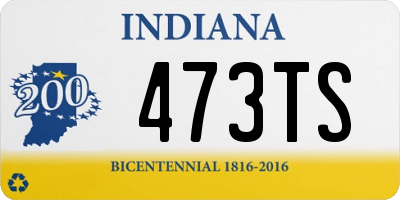 IN license plate 473TS