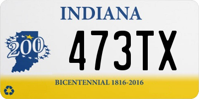 IN license plate 473TX