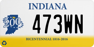 IN license plate 473WN