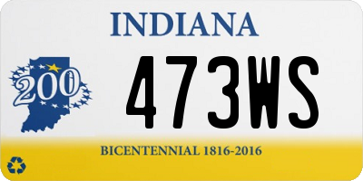 IN license plate 473WS