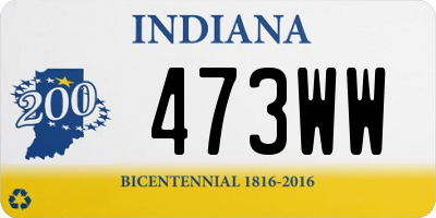 IN license plate 473WW