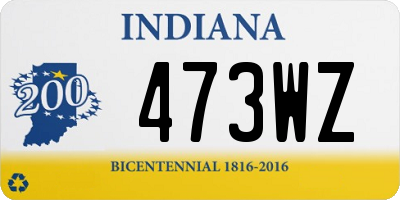 IN license plate 473WZ