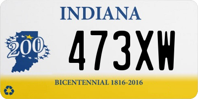 IN license plate 473XW