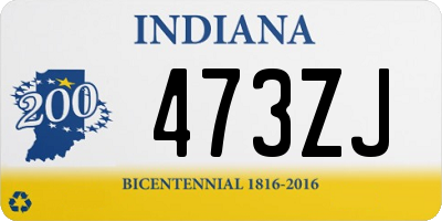 IN license plate 473ZJ