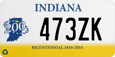 IN license plate 473ZK