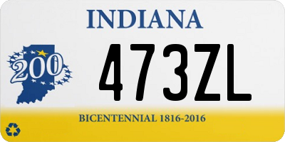 IN license plate 473ZL