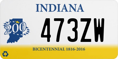 IN license plate 473ZW