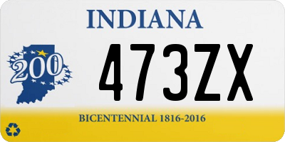 IN license plate 473ZX