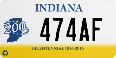 IN license plate 474AF