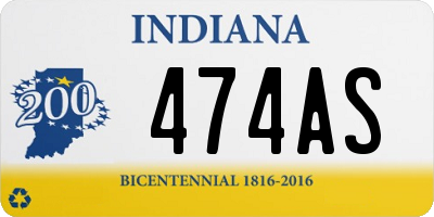 IN license plate 474AS