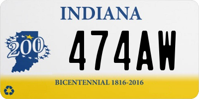 IN license plate 474AW