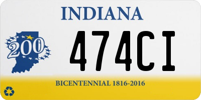 IN license plate 474CI