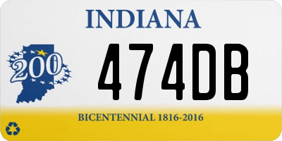 IN license plate 474DB