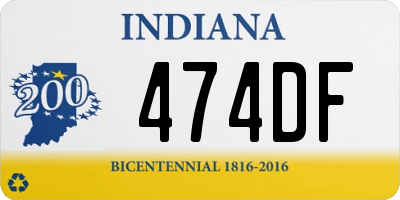 IN license plate 474DF