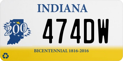 IN license plate 474DW