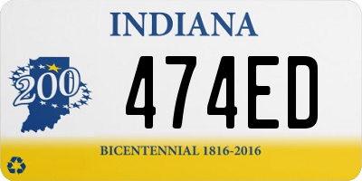 IN license plate 474ED