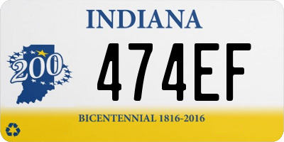 IN license plate 474EF