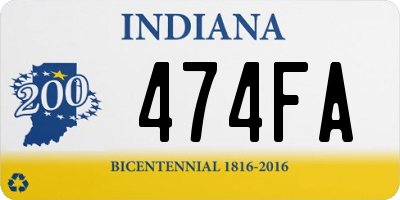 IN license plate 474FA