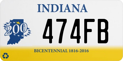 IN license plate 474FB