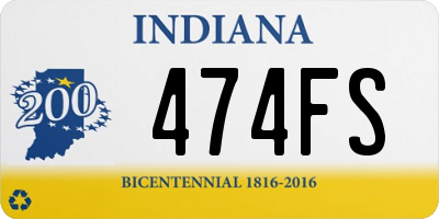 IN license plate 474FS