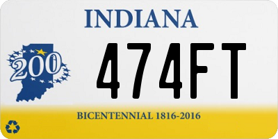 IN license plate 474FT