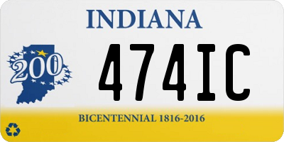 IN license plate 474IC