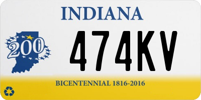 IN license plate 474KV