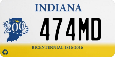 IN license plate 474MD