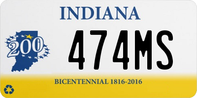 IN license plate 474MS