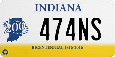 IN license plate 474NS